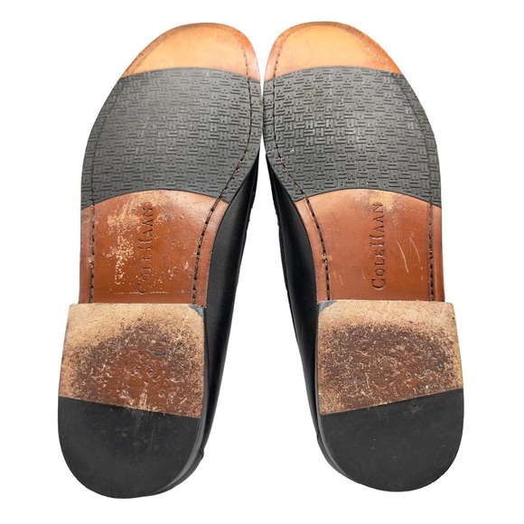 Cole Haan | Men | Matte Black Leather Kilted Tassel Loafers | Size 11 D - Picture 6 of 12